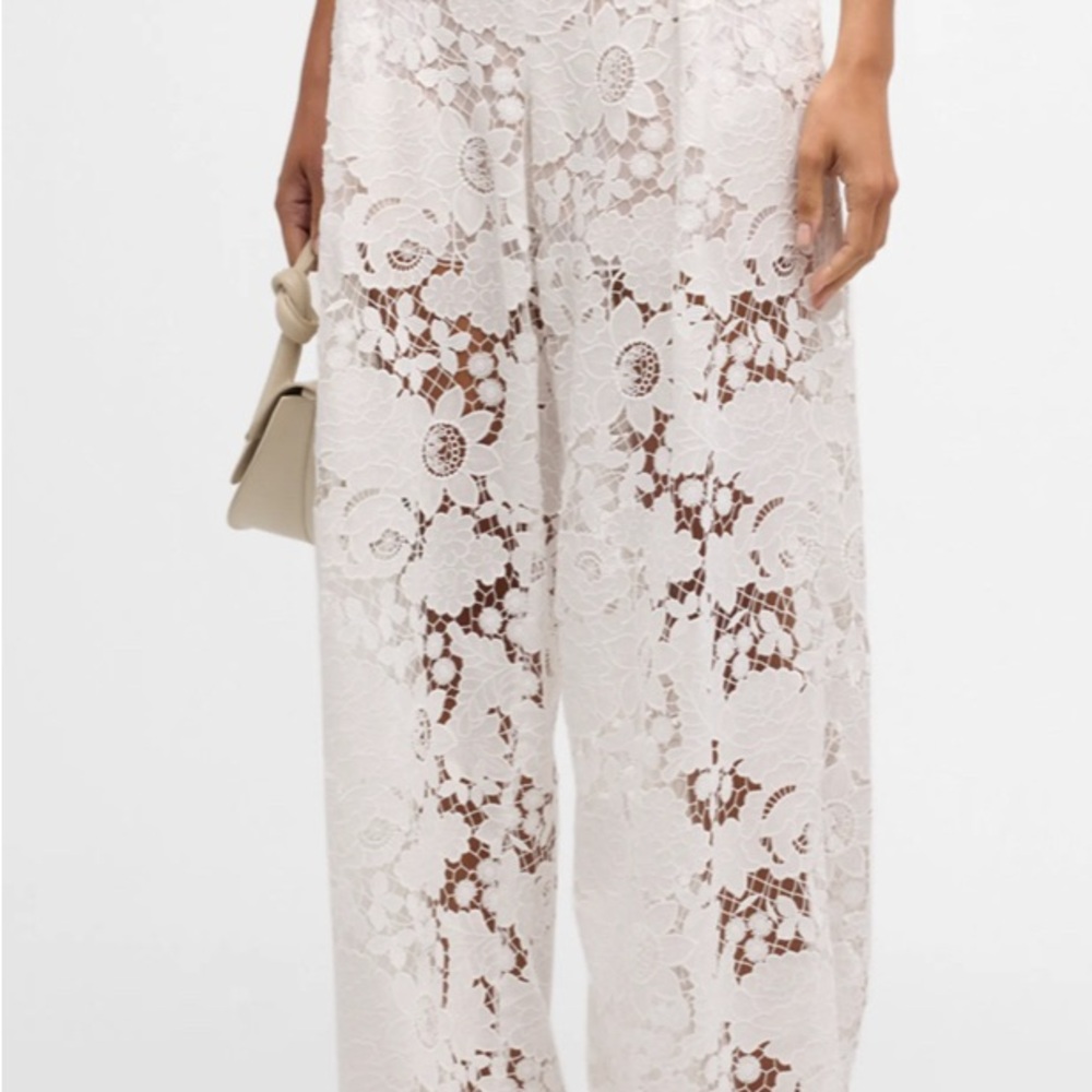Oscar de la Renta white lace pants
